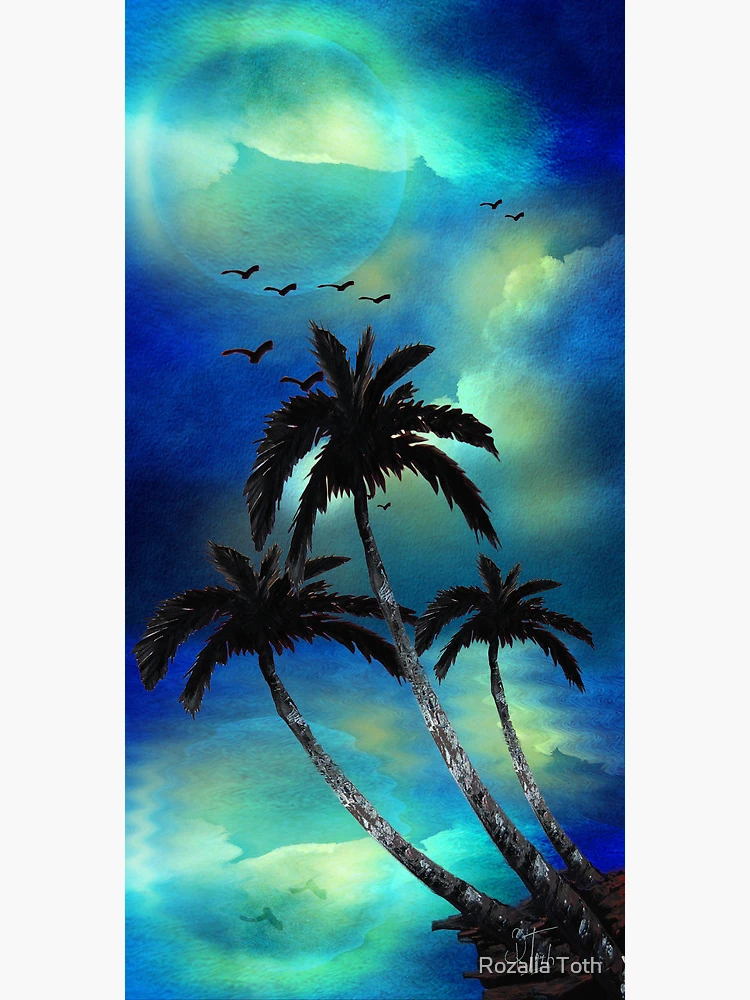 Thumbnail 3 of 3, Poster, Tropical Night designed and sold by Rozalia Toth.