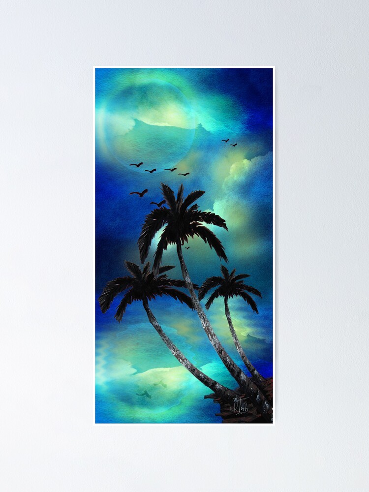 Thumbnail 1 of 3, Poster, Tropical Night designed and sold by Rozalia23.