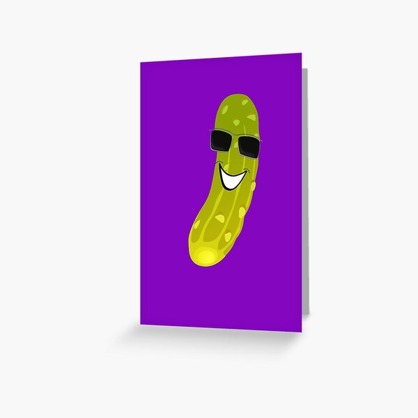 Gherkin Pin - Pickle Guy Badge Greeting Card