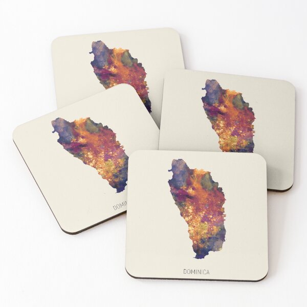 Item preview, Dominica Watercolor Map designed and sold by ArtPrints.