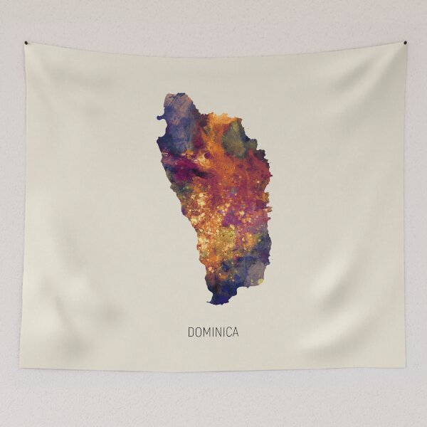 Item preview, Dominica Watercolor Map designed and sold by ArtPrints.