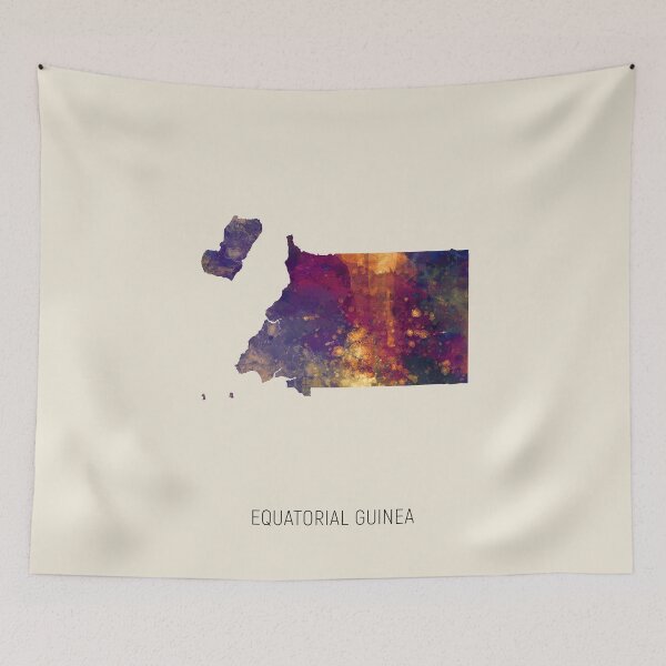 Item preview, Equatorial Guinea Watercolor Map designed and sold by ArtPrints.
