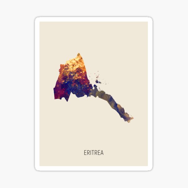 Item preview, Eritrea Watercolor Map designed and sold by MICHAEL TOMPSETT.