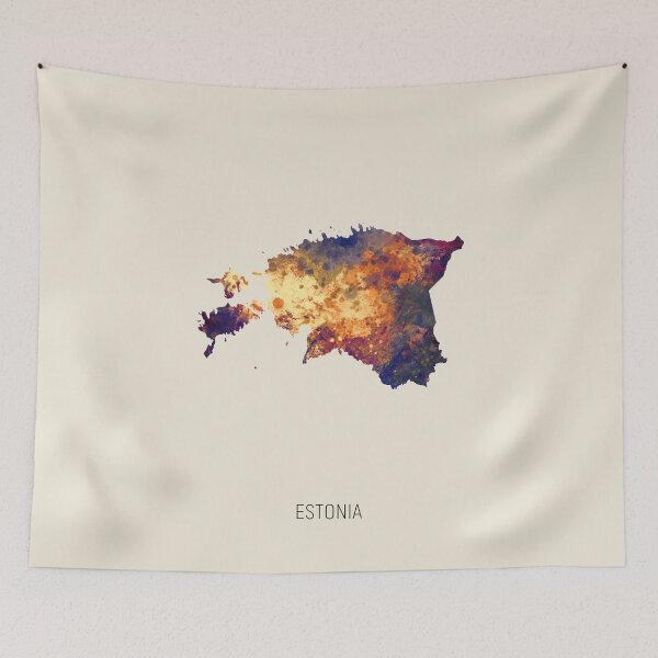 Item preview, Estonia Watercolor Map designed and sold by ArtPrints.