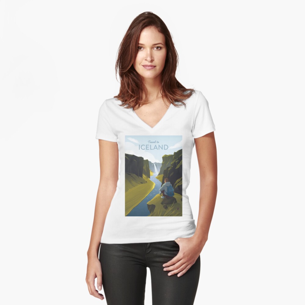 Item preview, Fitted V-Neck T-Shirt designed and sold by anniko-story.