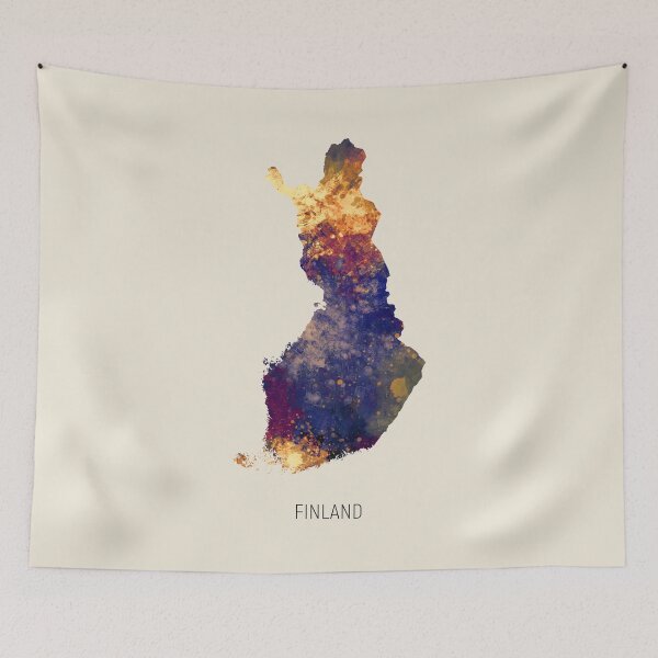 Item preview, Finland Watercolor Map designed and sold by ArtPrints.