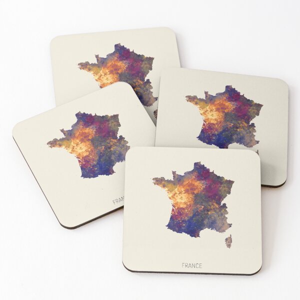Item preview, France Watercolor Map designed and sold by ArtPrints.