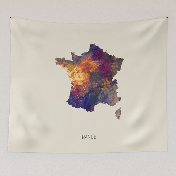 Artikelvorschau, France Watercolor Map entworfen und verkauft von ArtPrints.