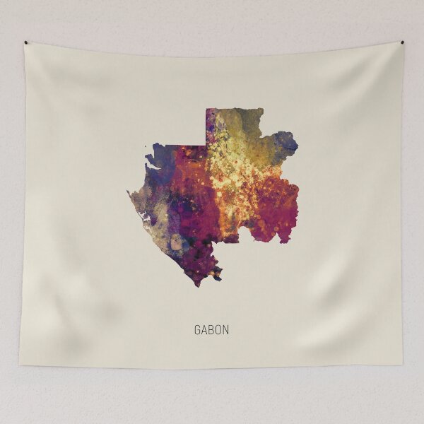 Item preview, Gabon Watercolor Map designed and sold by ArtPrints.