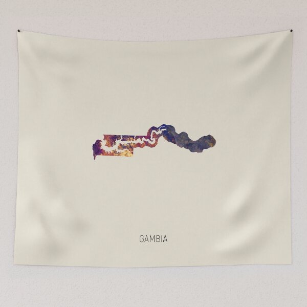 Item preview, Gambia Watercolor Map designed and sold by ArtPrints.