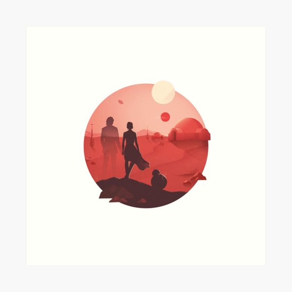 SW Tatooine Sunset Art Print
