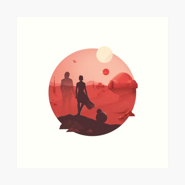 SW Tatooine Sunset Art Print