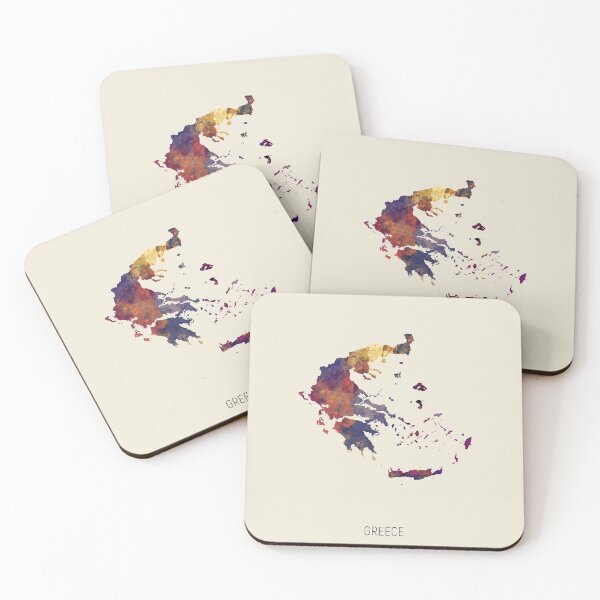 Item preview, Greece Watercolor Map designed and sold by ArtPrints.