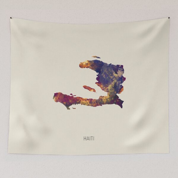 Item preview, Haiti Watercolor Map designed and sold by ArtPrints.