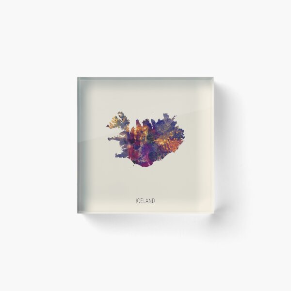 Item preview, Iceland Watercolor Map designed and sold by ArtPrints.