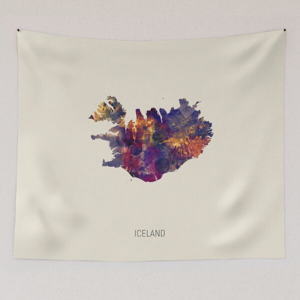 Item preview, Iceland Watercolor Map designed and sold by ArtPrints.
