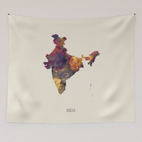 Artikelvorschau, India Watercolor Map entworfen und verkauft von ArtPrints.