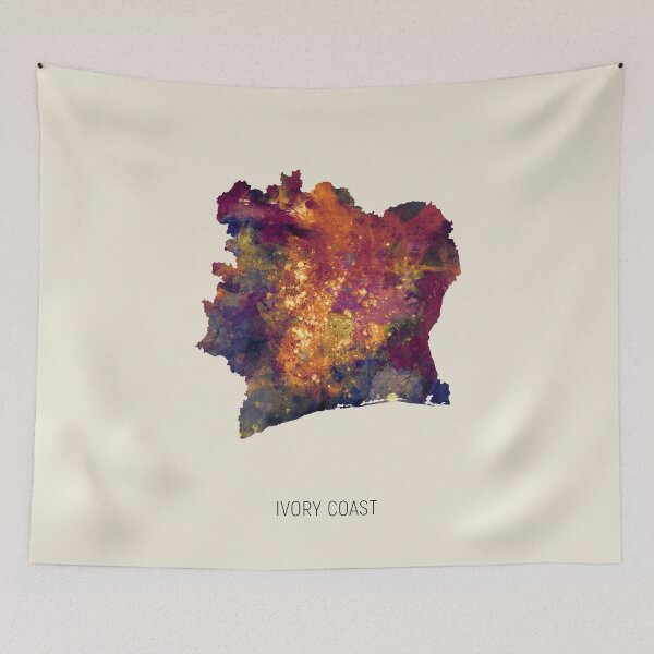 Item preview, Ivory Coast Watercolor Map designed and sold by ArtPrints.