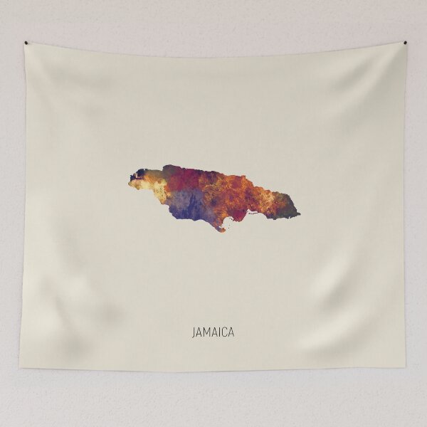 Artikelvorschau, Jamaica Watercolor Map entworfen und verkauft von ArtPrints.