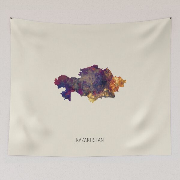 Artikelvorschau, Kazakhstan Watercolor Map entworfen und verkauft von ArtPrints.