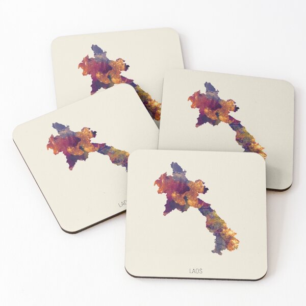 Item preview, Laos Watercolor Map designed and sold by ArtPrints.