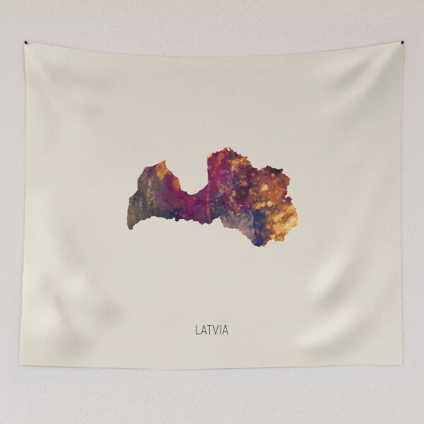 Item preview, Latvia Watercolor Map designed and sold by ArtPrints.