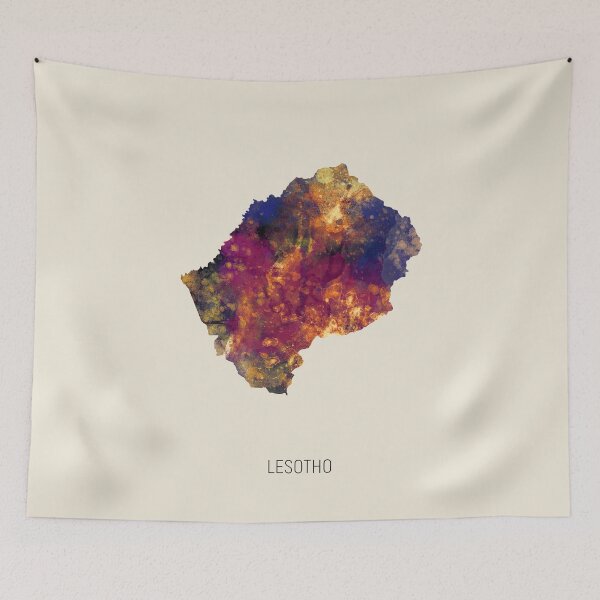 Item preview, Lesotho Watercolor Map designed and sold by ArtPrints.