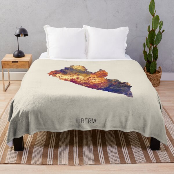 Artikelvorschau, Liberia Watercolor Map entworfen und verkauft von ArtPrints.