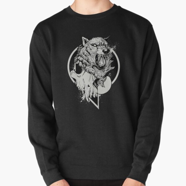 Inktober Wolf Pullover Sweatshirt