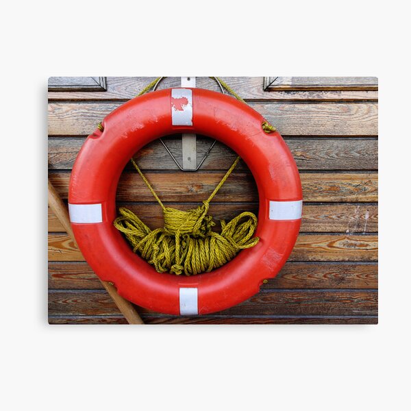 Eminönü SOS: a lifebuoy at the ferry dock Canvas Print