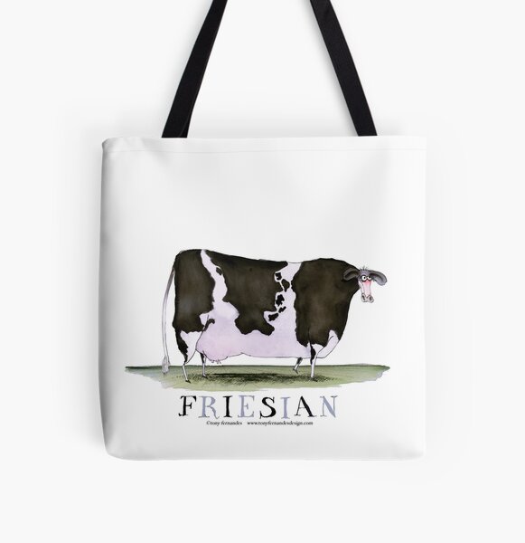 Friesian Cow, tony fernandes All Over Print Tote Bag
