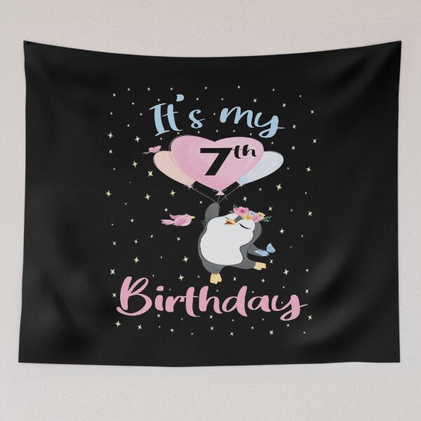 Item preview, It's My 7th Birthday Penguin Girl 7 Years Old B-day design designed and sold by Grabitees.