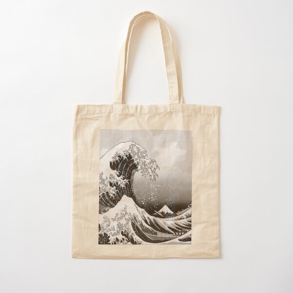 Great Wave: Monochrome Cotton Tote Bag