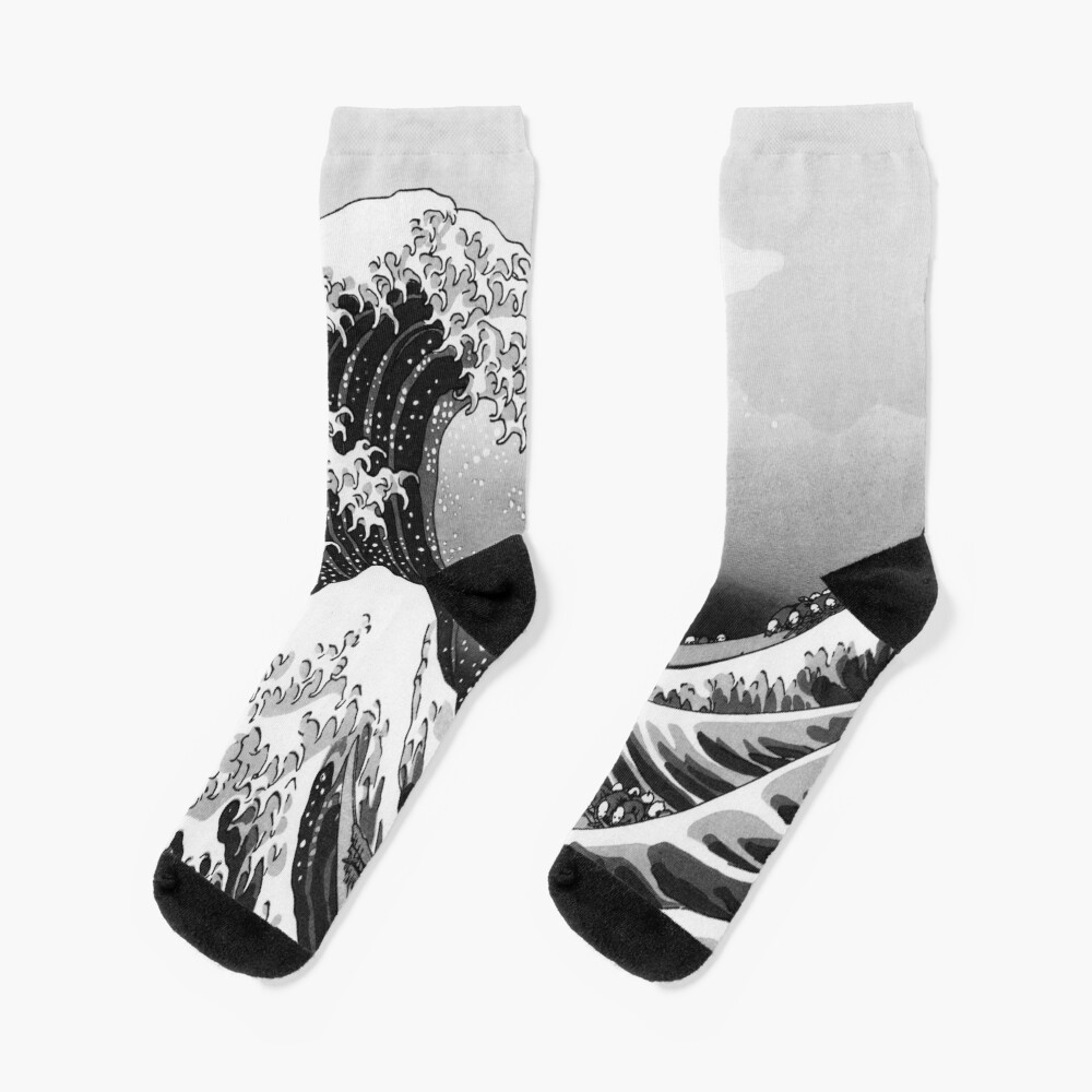 Great Wave: Monochrome Socks