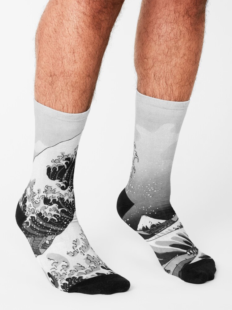 Alternate view of Great Wave: Monochrome Socks