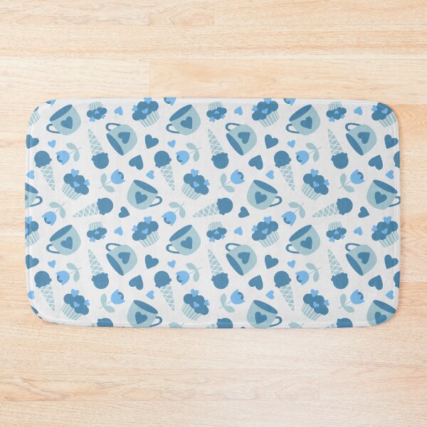 Item preview, Seamless pattern with cute blue cupcakes, ice cream corns and tea cups. designed and sold by Xaphana.