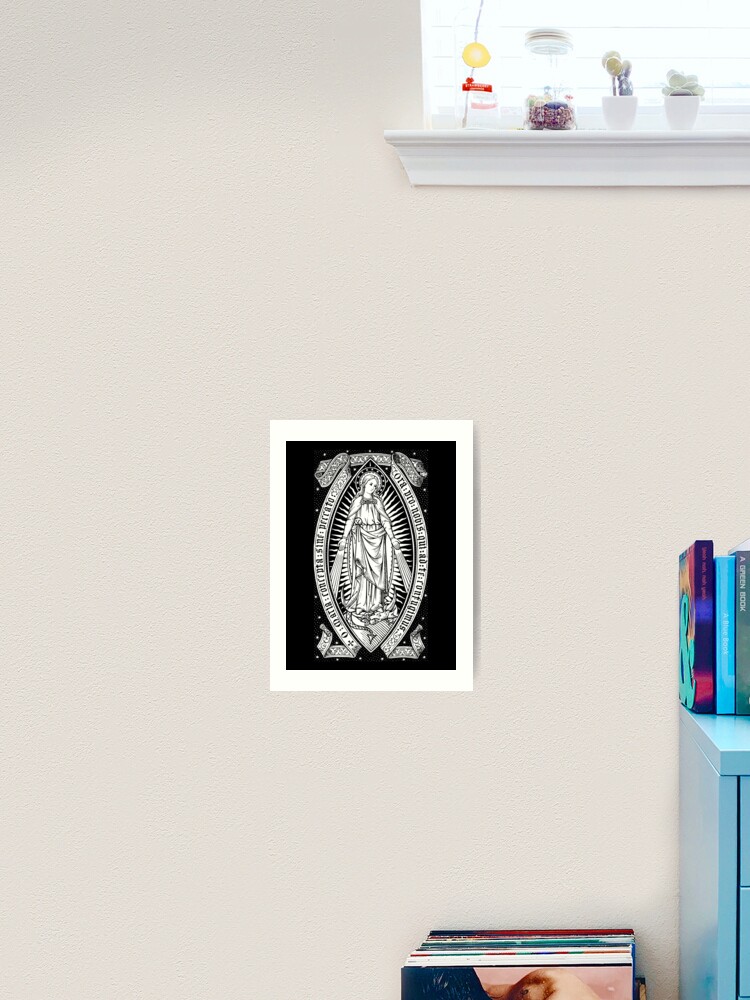 Vintage Virgin Mary Engraving