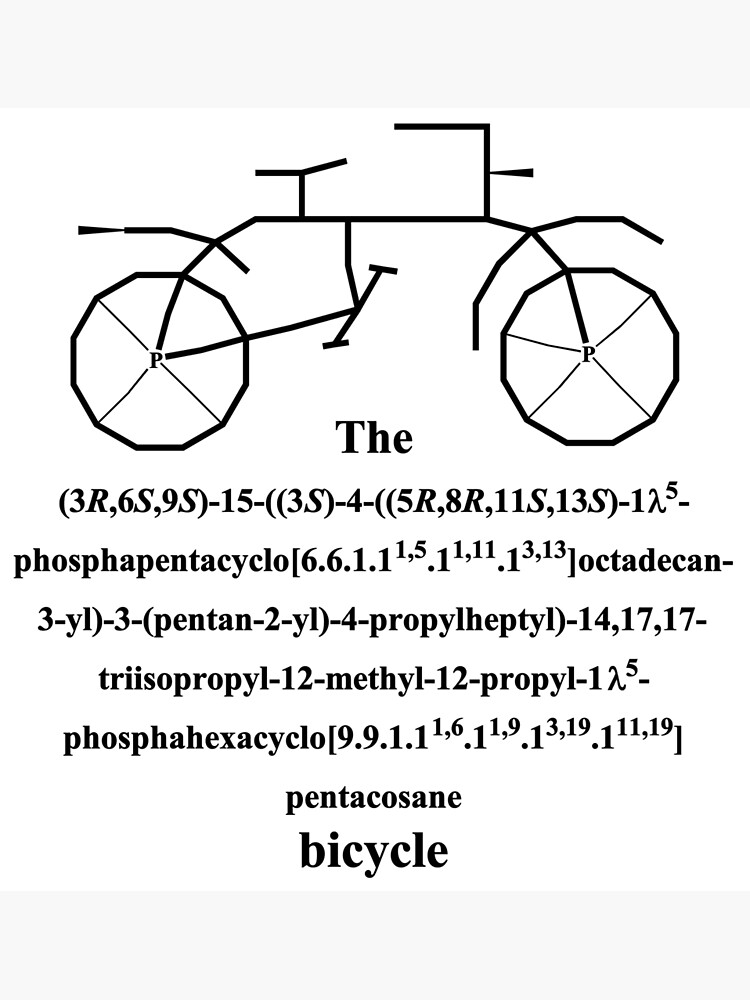 "bicycle bike IUPAC nomenclature chemistry" Photographic Print