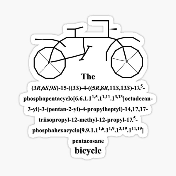 Fahrrad - bicycle - bike - IUPAC Nomenklatur - Chemie Sticker