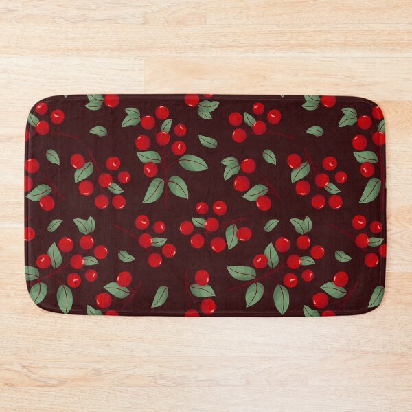 Item preview, Seamless pattern with lingonberry on dark red background. designed and sold by Xaphana.