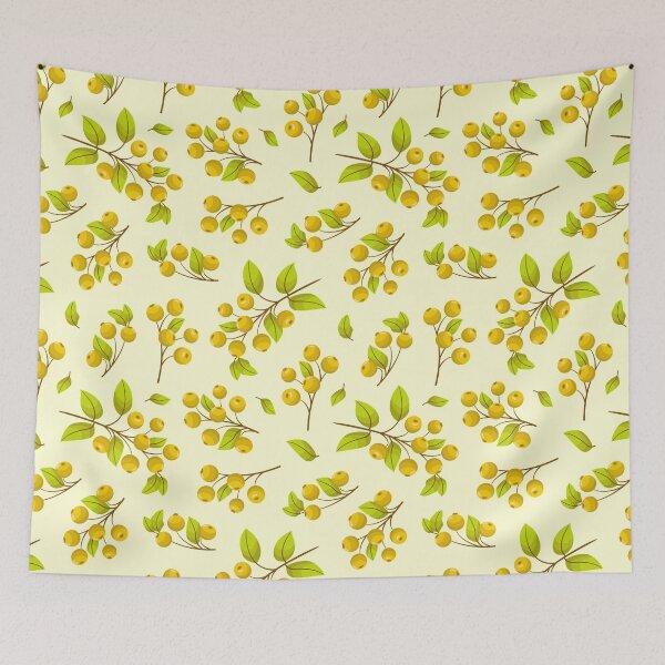 Item preview, Seamless pattern with yellow rowanberry twigs. designed and sold by Xaphana.