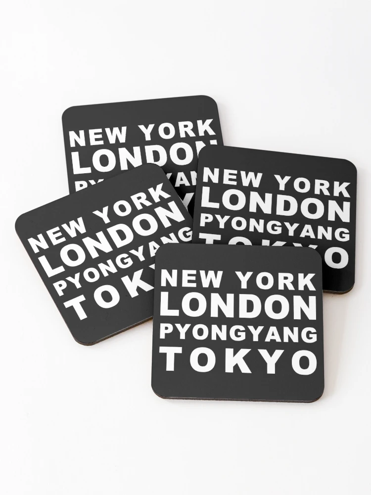Thumbnail 1 of 5, Coasters (Set of 4), Pyongyang-Centric WHITE designed and sold by RazakSM.