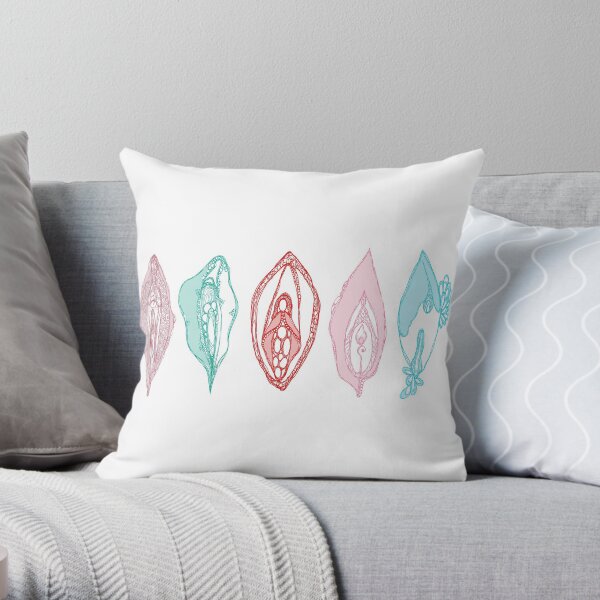 Rainbow Vulvas Throw Pillow