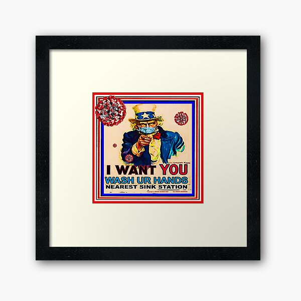 WASH UR HANDS Framed Art Print