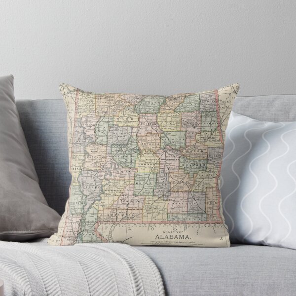 Item preview, Vintage Map of Alabama (1891) designed and sold by BravuraMedia.