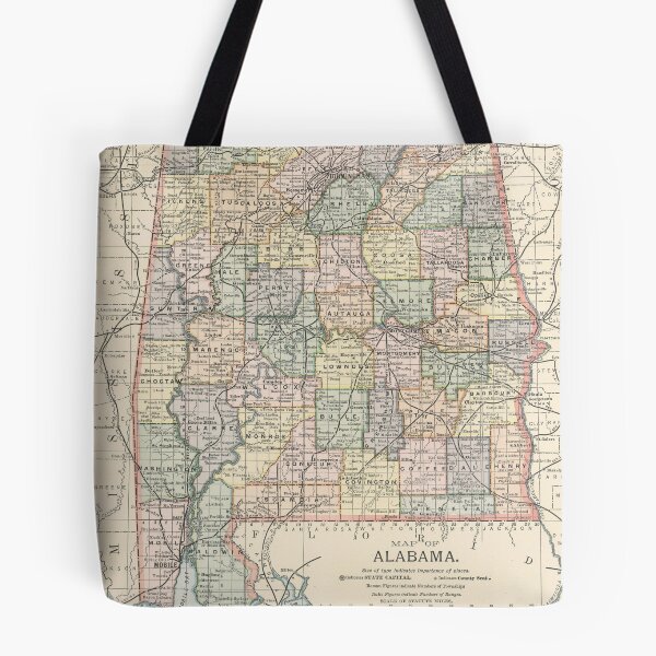 Item preview, Vintage Map of Alabama (1891) designed and sold by BravuraMedia.