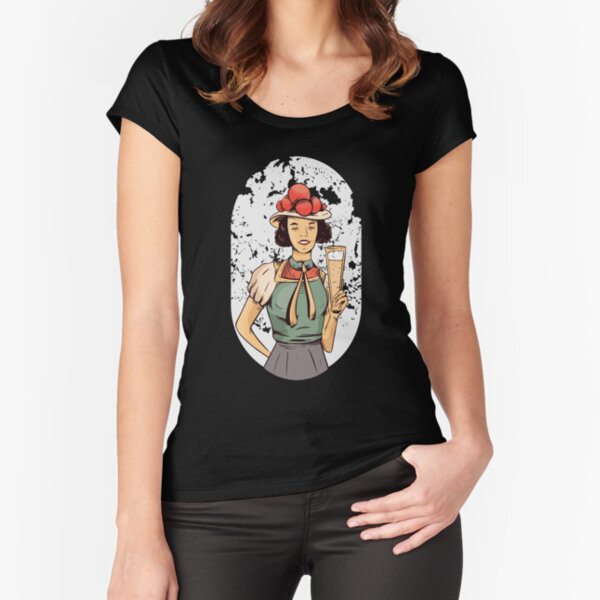 Deutsches Mädchen. Tailliertes Rundhals-Shirt