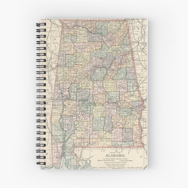 Item preview, Vintage Map of Alabama (1891) designed and sold by BravuraMedia.