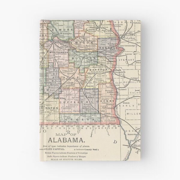 Item preview, Vintage Map of Alabama (1891) designed and sold by BravuraMedia.