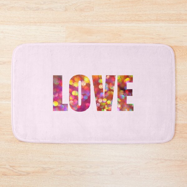 Item preview, LOVE text with Orange Pink Bokeh Background designed and sold by MyArt23.